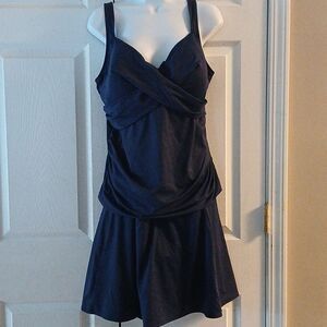 Lands' End navy 2 piece Tankini swimsuit  Sz 18W  NWOT
